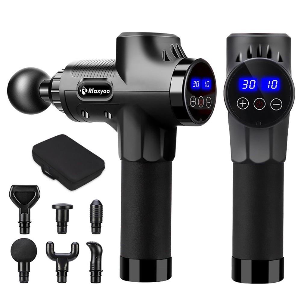 Massage Gun for deep tissue massage and muscle relaxation, ideal for relieving soreness and tension with multiple speed settings and ergonomic design.